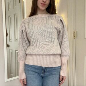 Vintage Pink and Grey Knit Sweater